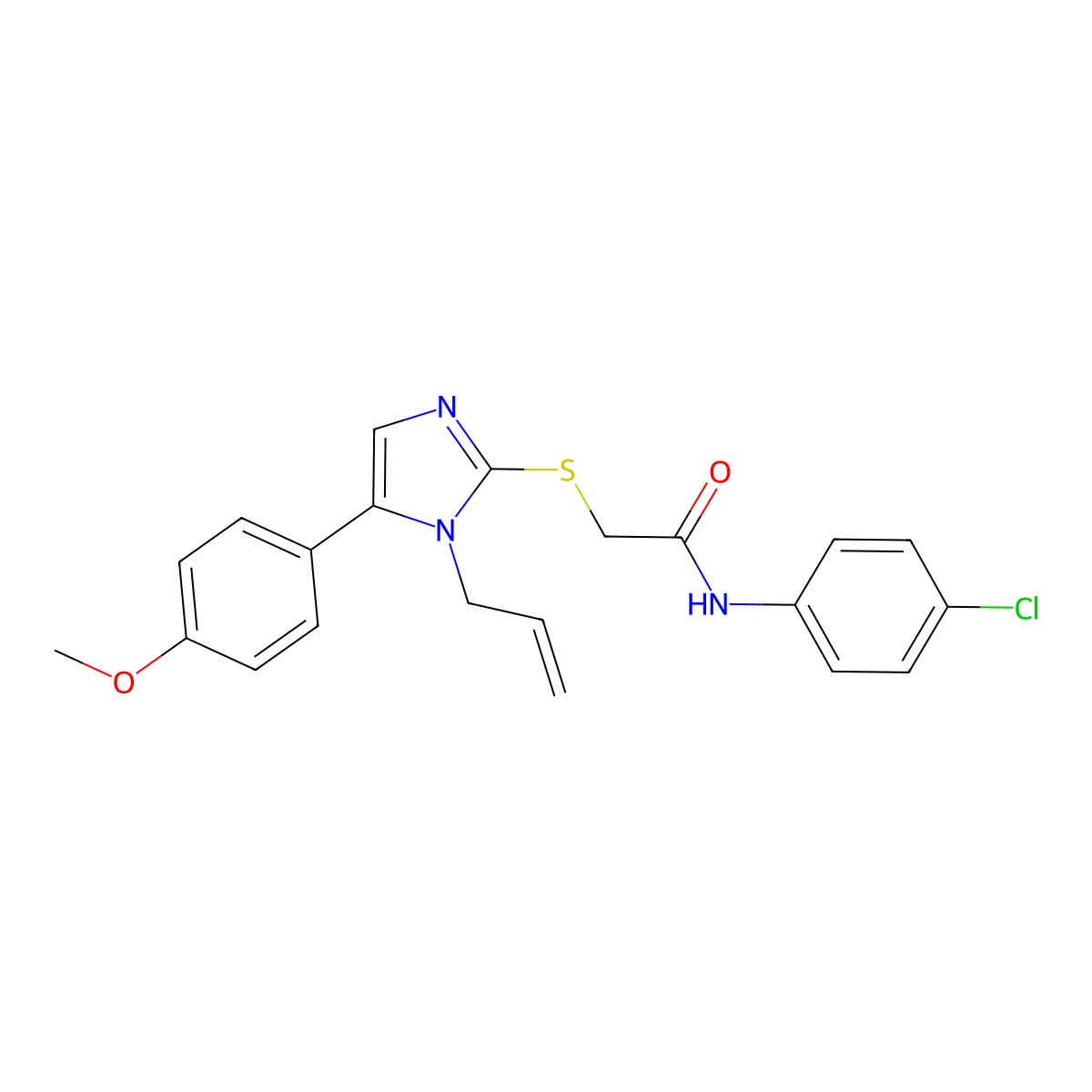 2-((1-allyl-5-(4-methoxyphenyl)-1H-imidazol-2-yl)thio)-N-(4-chlorophenyl)acetamide molecular structure, CAS 1207025-57-7