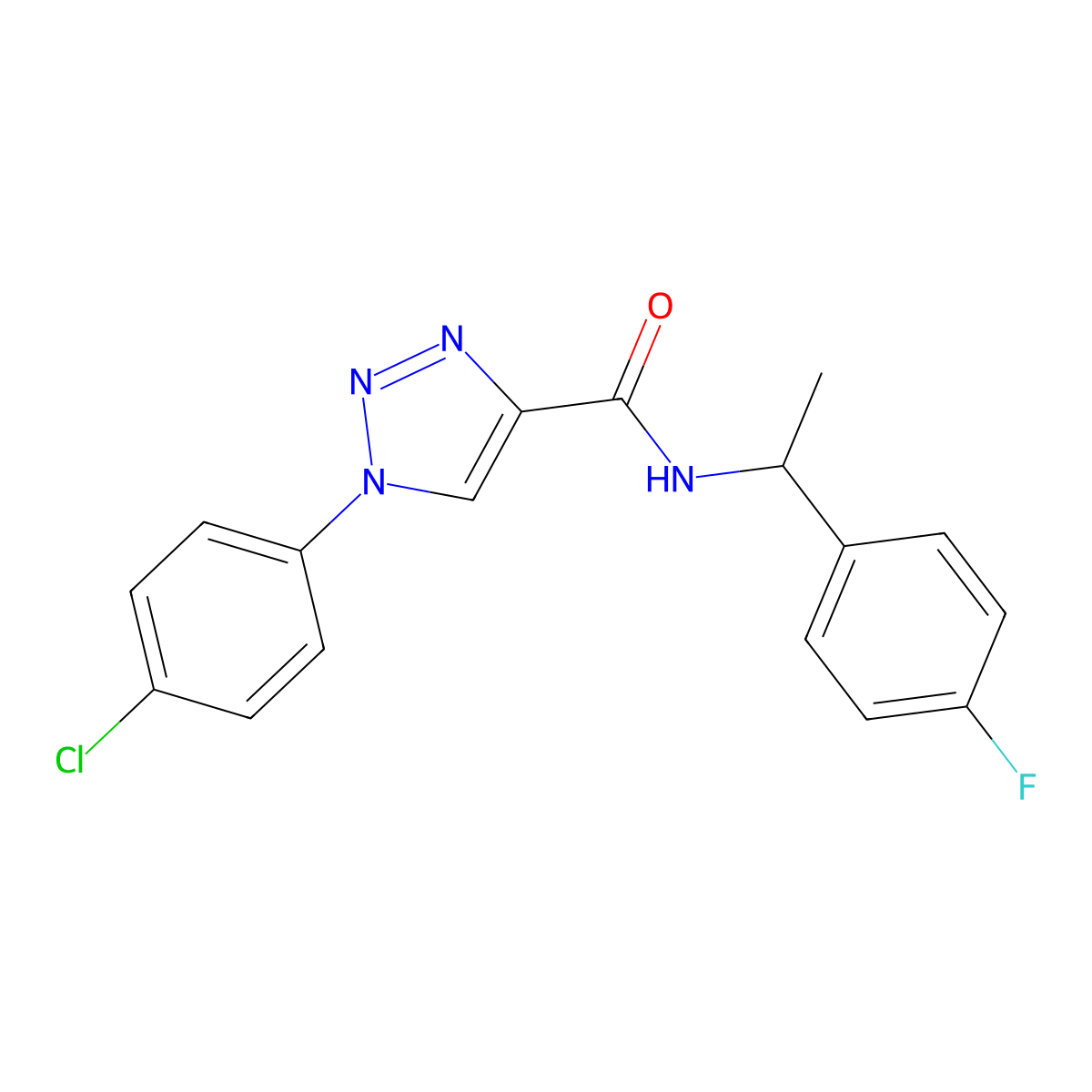 1-(4-chlorophenyl)-N-[1-(4-fluorophenyl)ethyl]-1H-1,2,3-triazole-4-carboxamide molecular structure, CAS 1207025-76-0