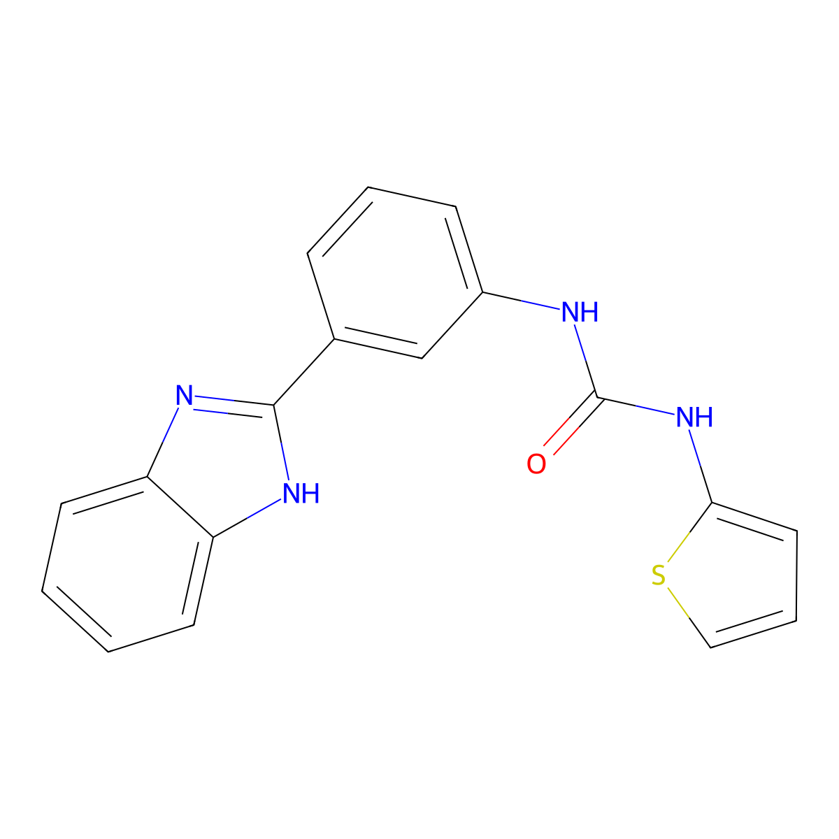 1-(3-(1H-benzo[d]imidazol-2-yl)phenyl)-3-(thiophen-2-yl)urea molecular structure, CAS 1207025-77-1