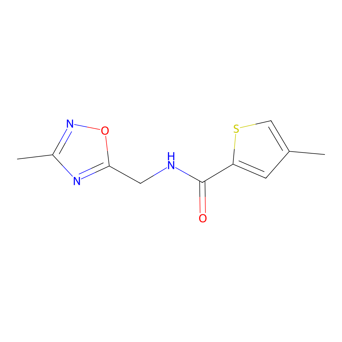 4-methyl-N-[(3-methyl-1,2,4-oxadiazol-5-yl)methyl]thiophene-2-carboxamide molecular structure, CAS 1207025-79-3