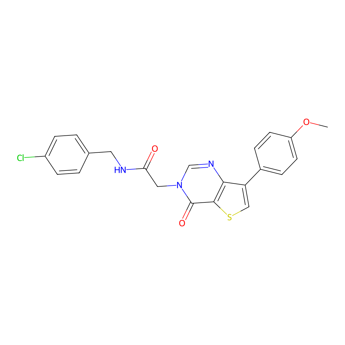 N-(4-chlorobenzyl)-2-[7-(4-methoxyphenyl)-4-oxothieno[3,2-d]pyrimidin-3(4H)-yl]acetamide molecular structure, CAS 1207025-80-6