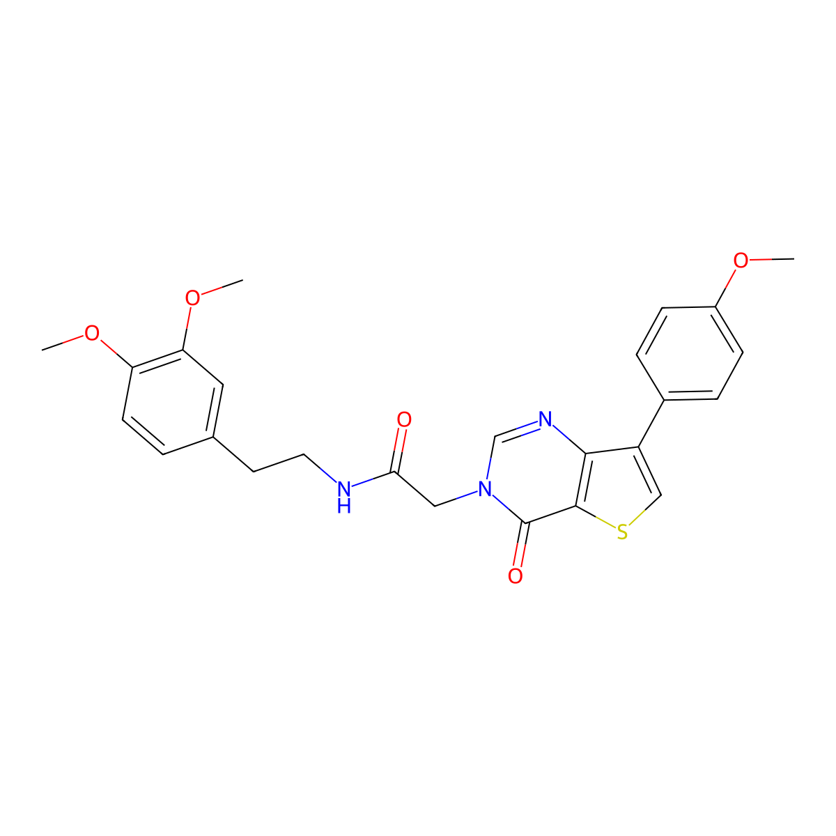 N-[2-(3,4-dimethoxyphenyl)ethyl]-2-[7-(4-methoxyphenyl)-4-oxothieno[3,2-d]pyrimidin-3(4H)-yl]acetamide molecular structure, CAS 1207025-86-2