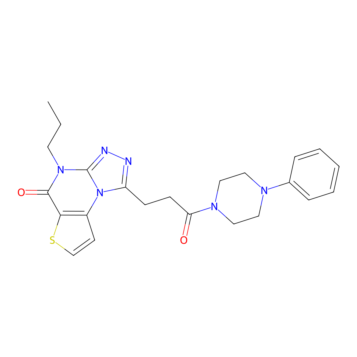 1-(3-oxo-3-(4-phenylpiperazin-1-yl)propyl)-4-propylthieno[2,3-e][1,2,4]triazolo[4,3-a]pyrimidin-5(4H)-one molecular structure, CAS 1207026-07-0