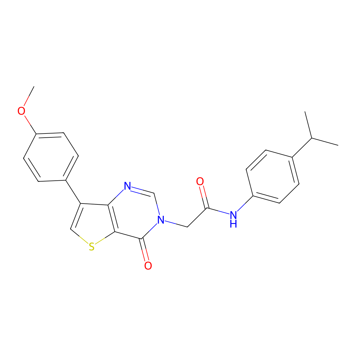 N-(4-isopropylphenyl)-2-[7-(4-methoxyphenyl)-4-oxothieno[3,2-d]pyrimidin-3(4H)-yl]acetamide molecular structure, CAS 1207026-17-2