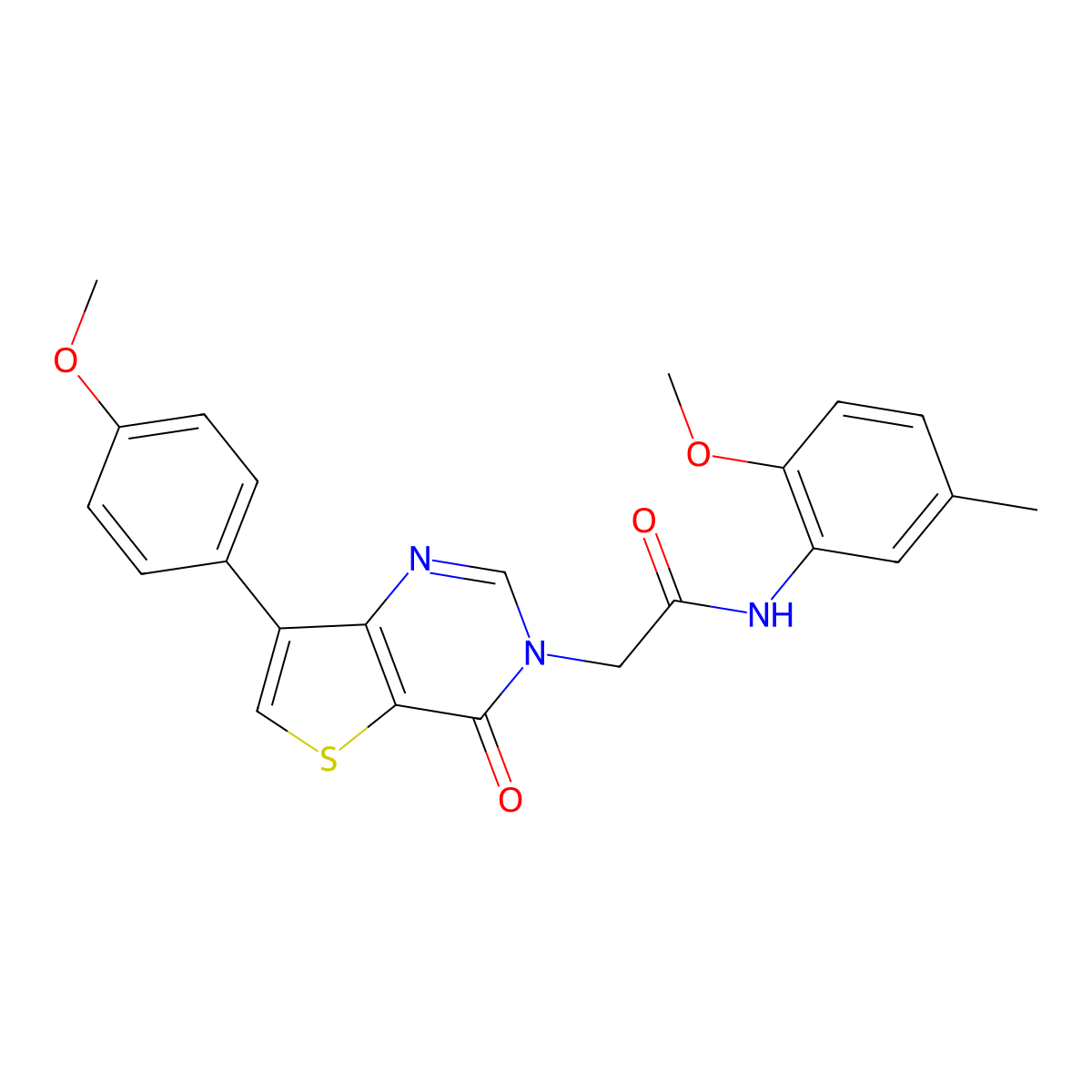 N-(2-methoxy-5-methylphenyl)-2-[7-(4-methoxyphenyl)-4-oxothieno[3,2-d]pyrimidin-3(4H)-yl]acetamide molecular structure, CAS 1207026-25-2