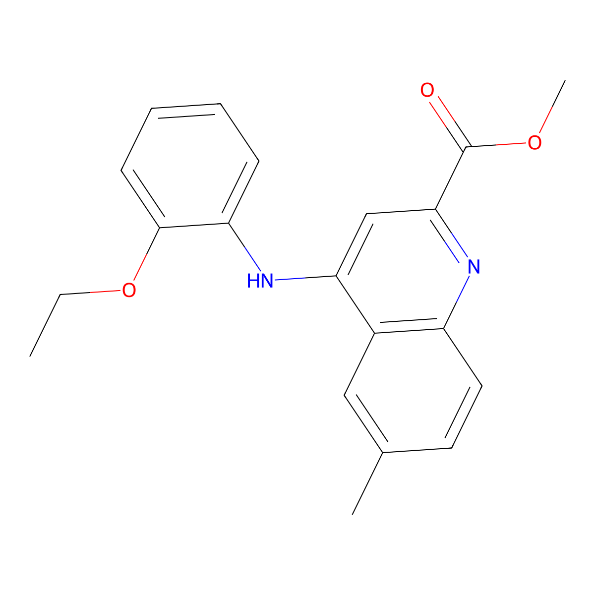 Methyl 4-[(2-ethoxyphenyl)amino]-6-methylquinoline-2-carboxylate molecular structure, CAS 1207026-27-4