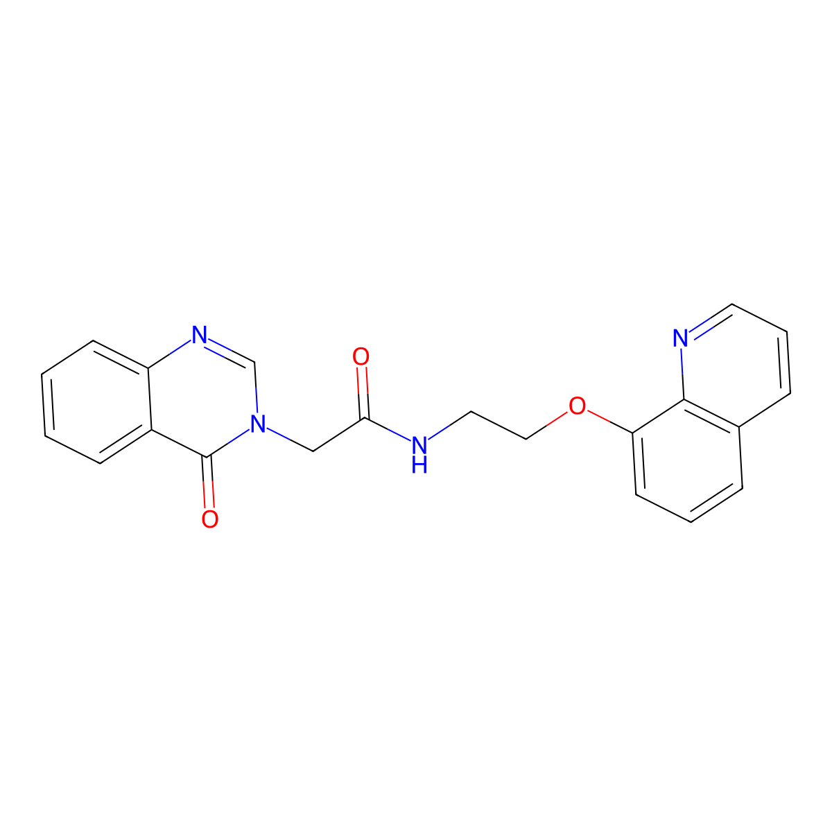2-(4-oxoquinazolin-3(4H)-yl)-N-(2-(quinolin-8-yloxy)ethyl)acetamide molecular structure, CAS 1207026-32-1