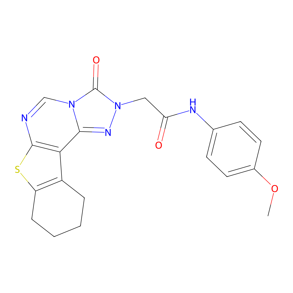 N-(4-methoxyphenyl)-2-{5-oxo-10-thia-3,4,6,8-tetraazatetracyclo[7.7.0.0^{2,6}.0^{11,16}]hexadeca-1(9),2,7,11(16)-tetraen-4-yl}acetamide molecular structure, CAS 1207026-55-8