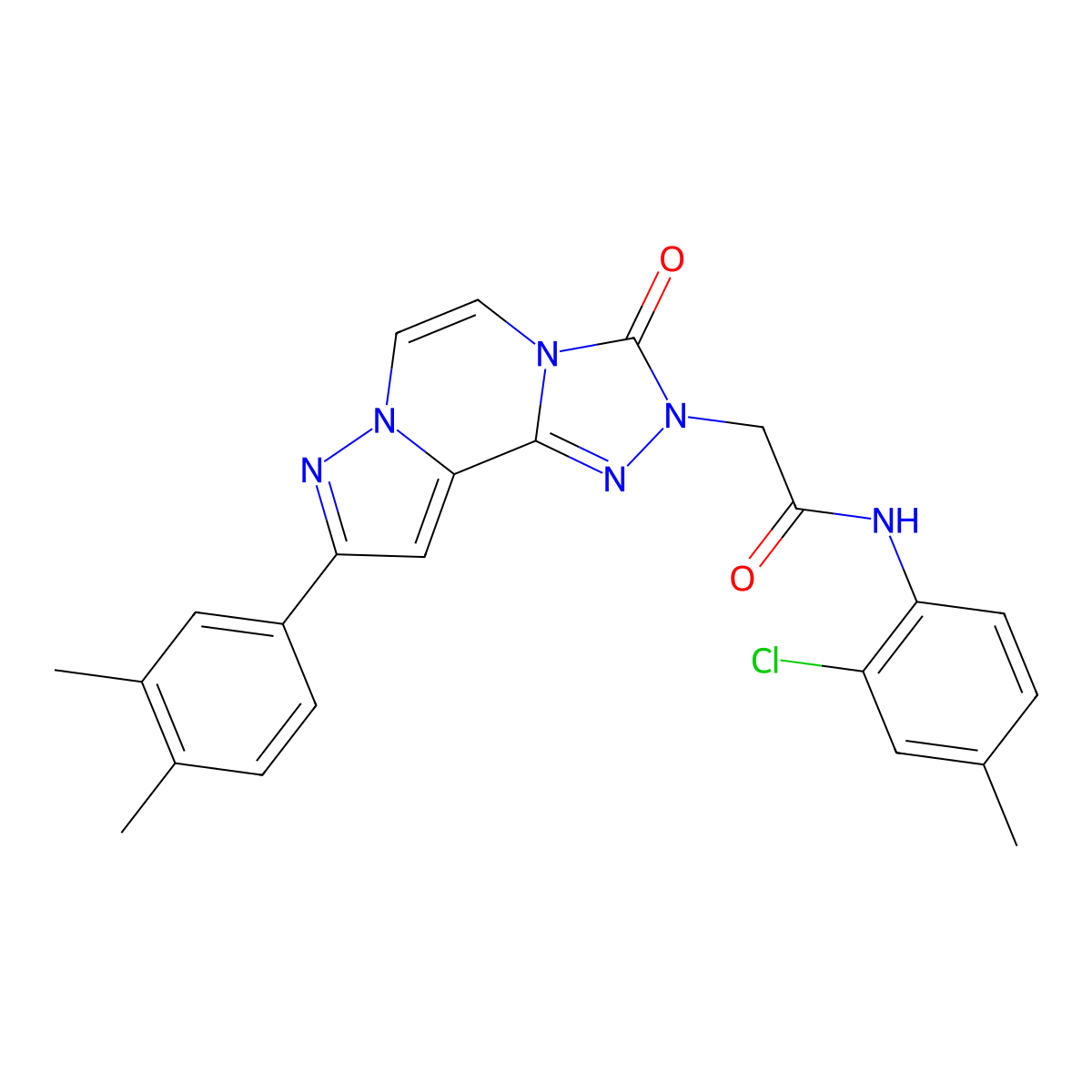 N-(2-chloro-4-methylphenyl)-2-[11-(3,4-dimethylphenyl)-5-oxo-3,4,6,9,10-pentaazatricyclo[7.3.0.0^{2,6}]dodeca-1(12),2,7,10-tetraen-4-yl]acetamide molecular structure, CAS 1207026-59-2