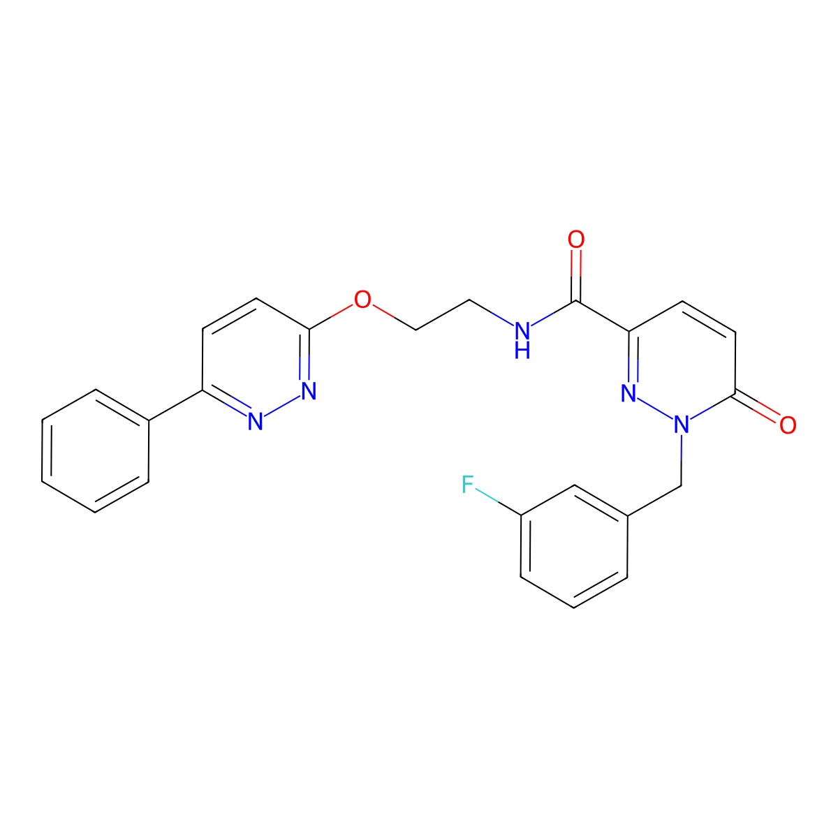 1-(3-fluorobenzyl)-6-oxo-N-(2-((6-phenylpyridazin-3-yl)oxy)ethyl)-1,6-dihydropyridazine-3-carboxamide molecular structure, CAS 1207026-62-7