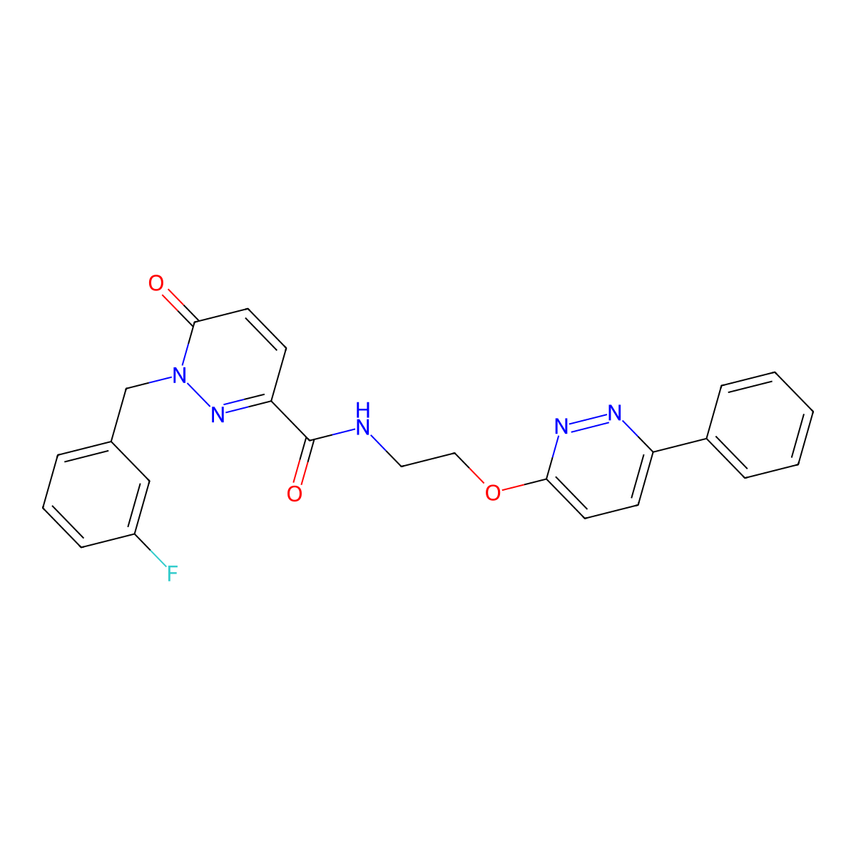 1-(3-fluorobenzyl)-6-oxo-N-(2-((6-phenylpyridazin-3-yl)oxy)ethyl)-1,6-dihydropyridazine-3-carboxamide molecular structure, CAS 1207026-62-7