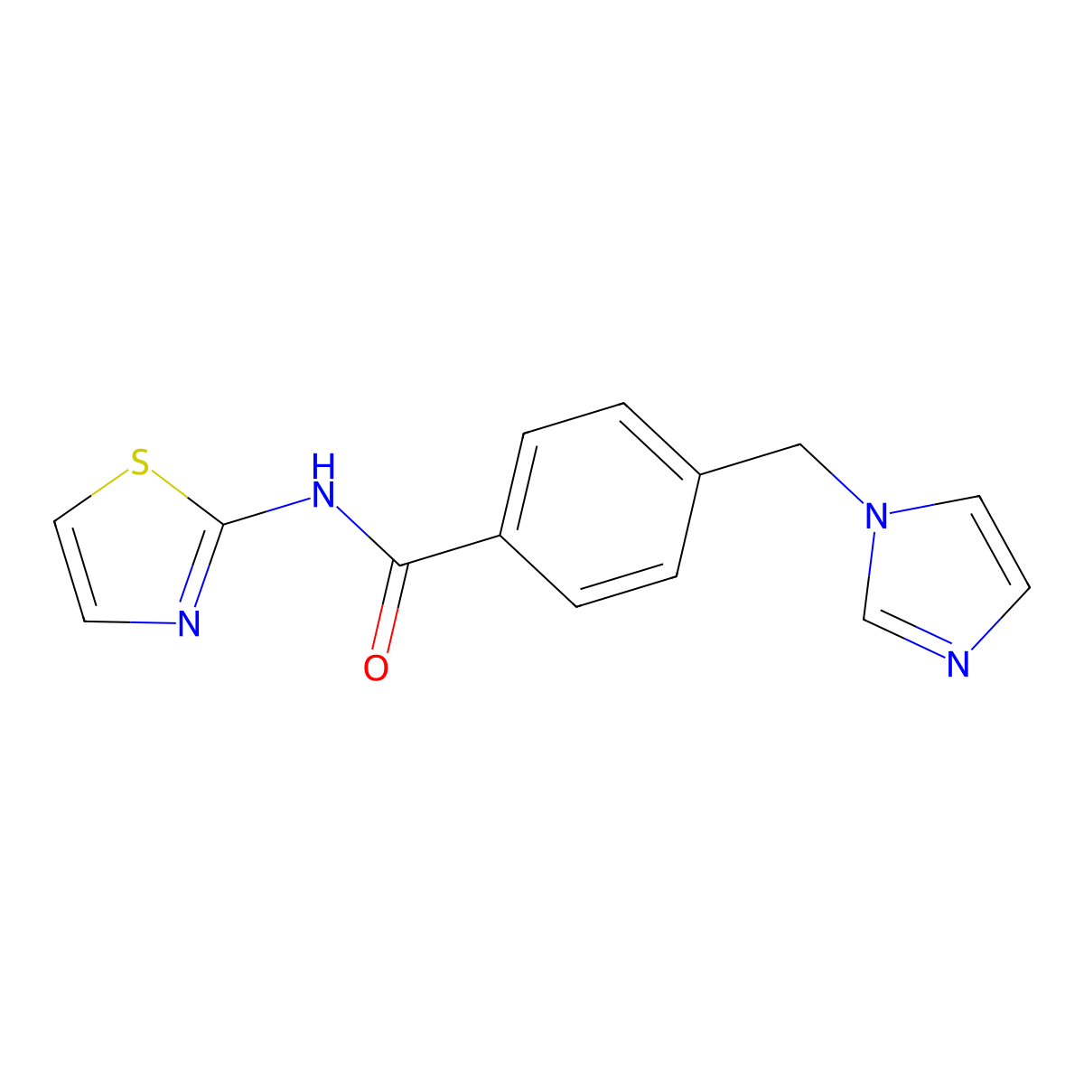 4-((1H-imidazol-1-yl)methyl)-N-(thiazol-2-yl)benzamide molecular structure, CAS 1207026-63-8
