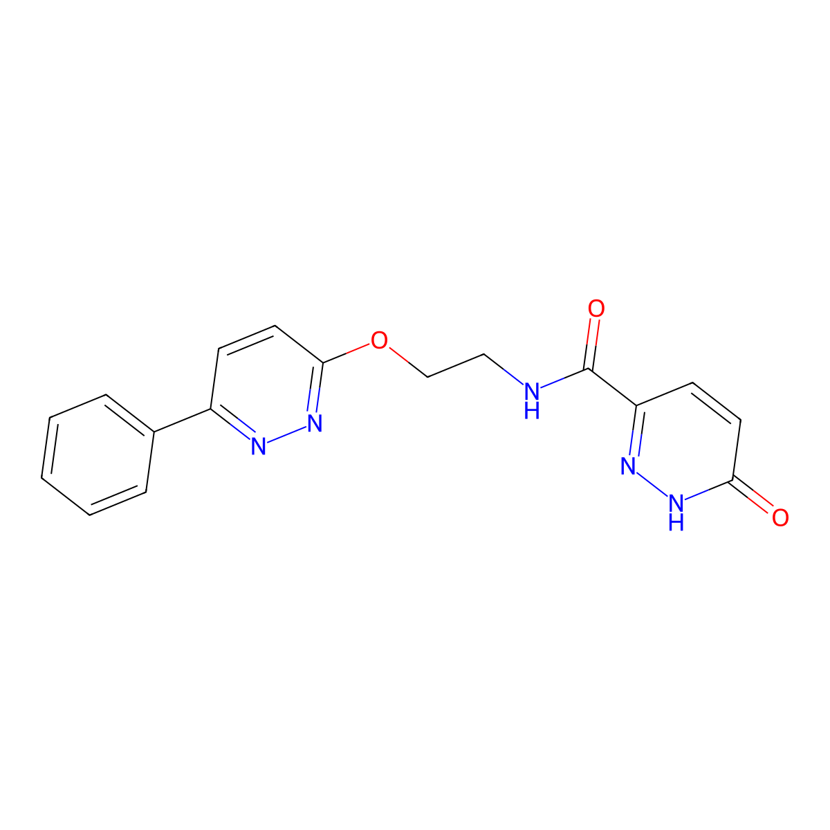 6-oxo-N-(2-((6-phenylpyridazin-3-yl)oxy)ethyl)-1,6-dihydropyridazine-3-carboxamide molecular structure, CAS 1207026-66-1