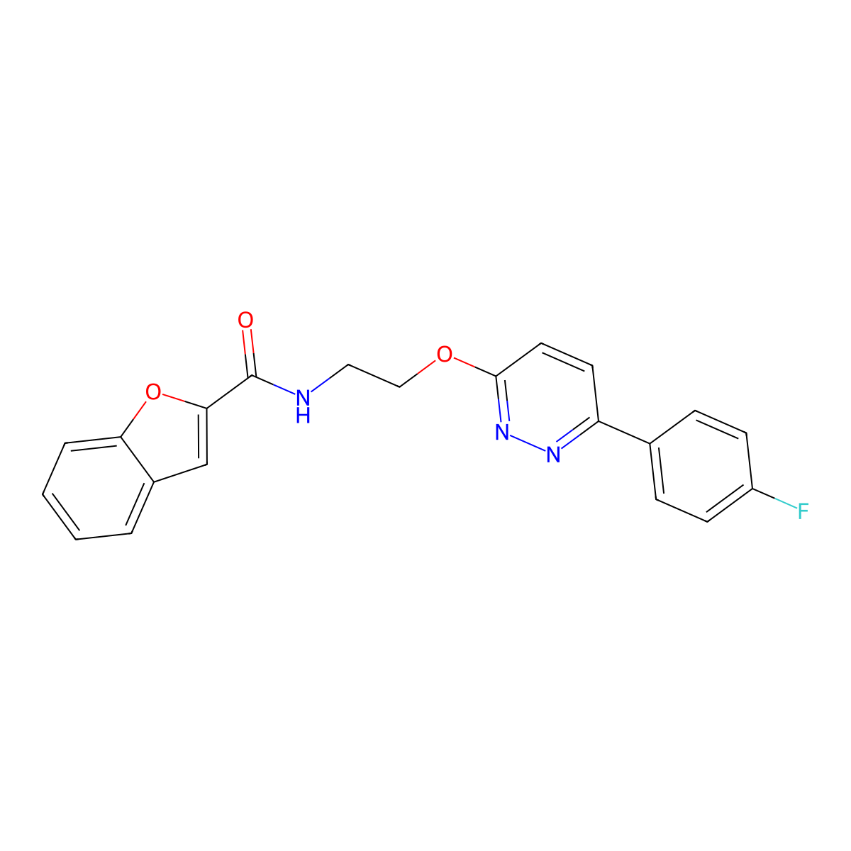 N-(2-((6-(4-fluorophenyl)pyridazin-3-yl)oxy)ethyl)benzofuran-2-carboxamide molecular structure, CAS 1207026-73-0
