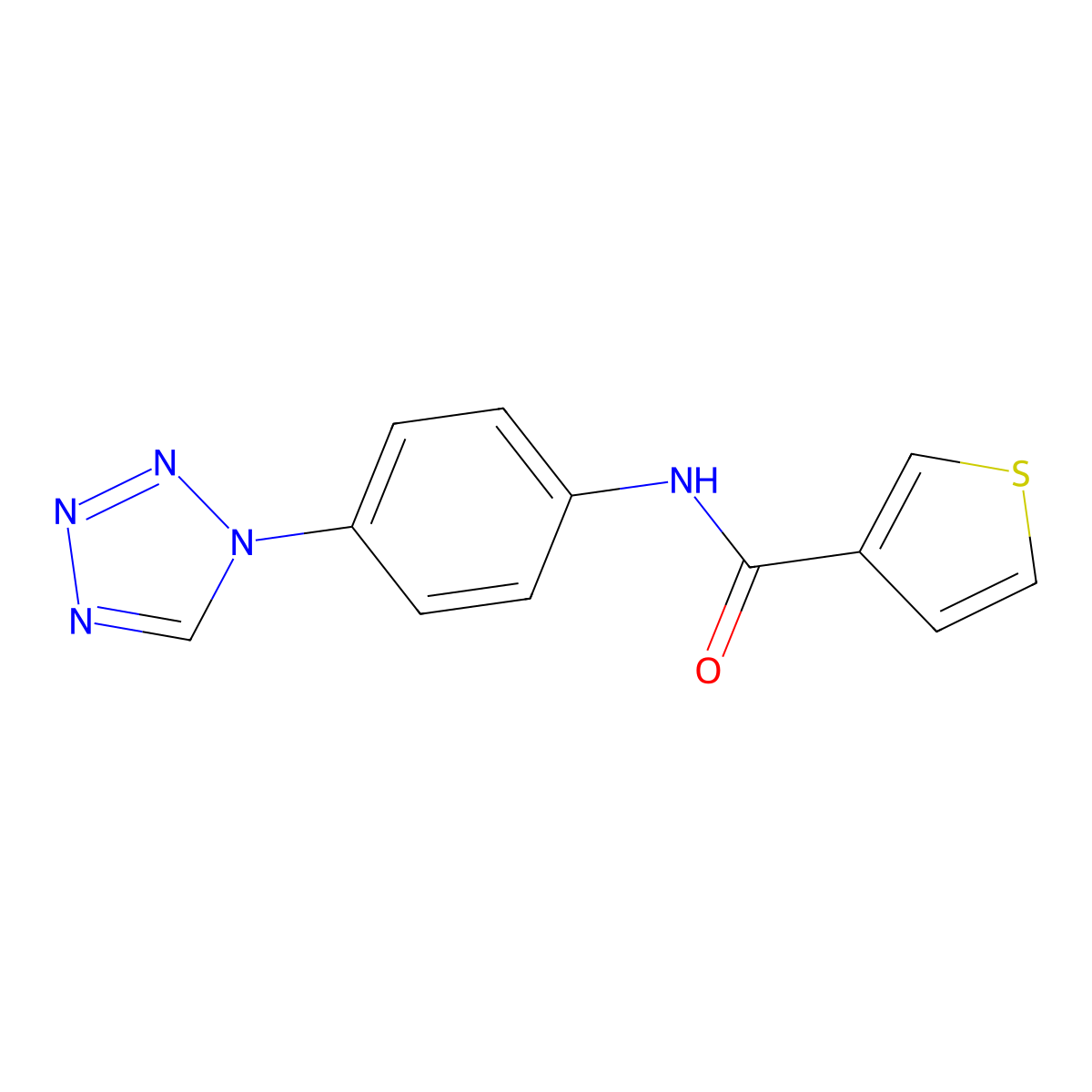 N-(4-(1H-tetrazol-1-yl)phenyl)thiophene-3-carboxamide molecular structure, CAS 1207026-74-1