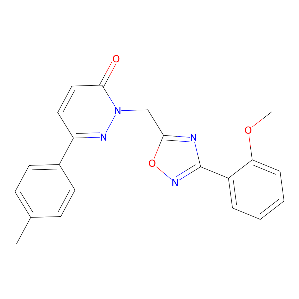 2-{[3-(2-methoxyphenyl)-1,2,4-oxadiazol-5-yl]methyl}-6-(4-methylphenyl)pyridazin-3(2H)-one molecular structure, CAS 1207026-79-6