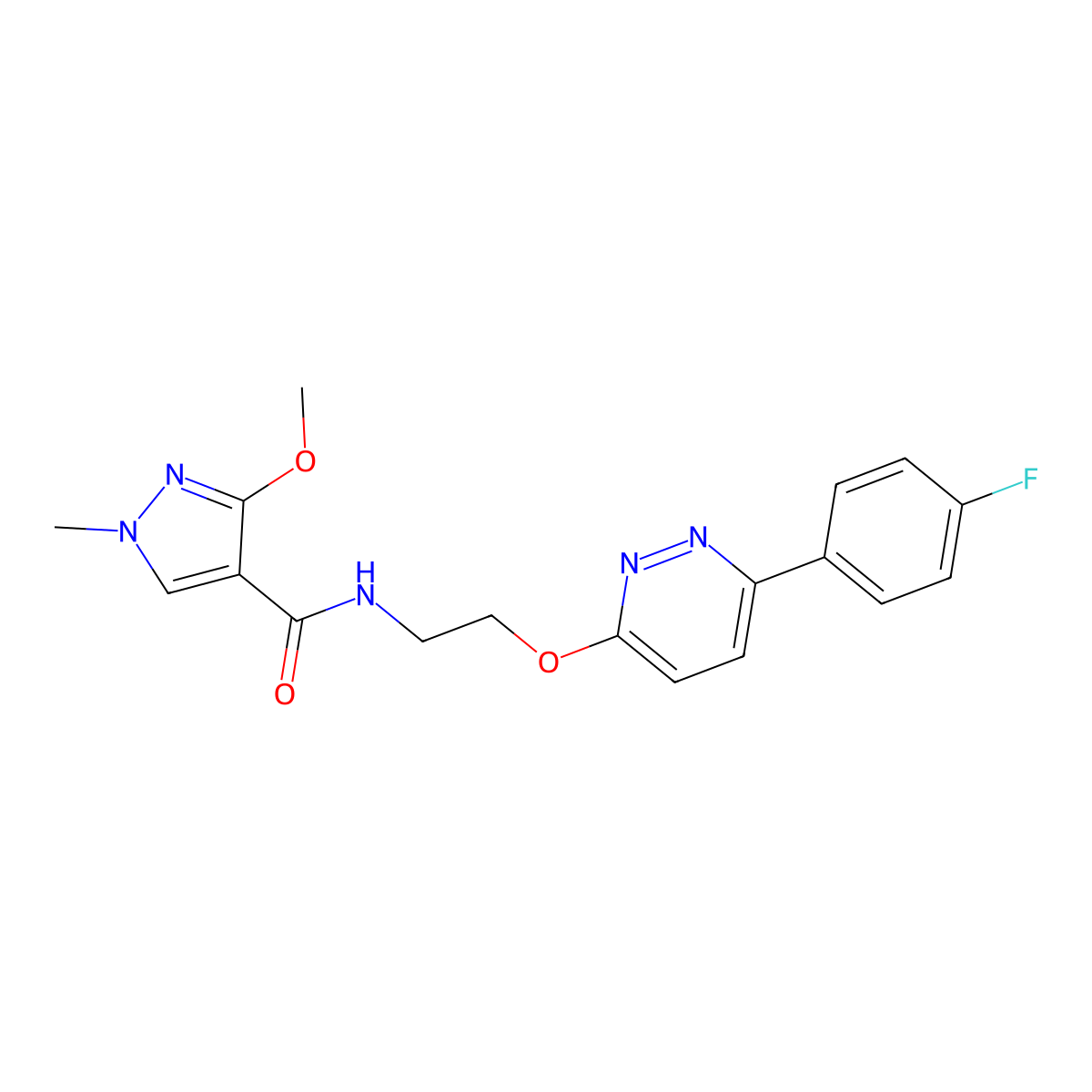 N-(2-((6-(4-fluorophenyl)pyridazin-3-yl)oxy)ethyl)-3-methoxy-1-methyl-1H-pyrazole-4-carboxamide molecular structure, CAS 1207026-80-9