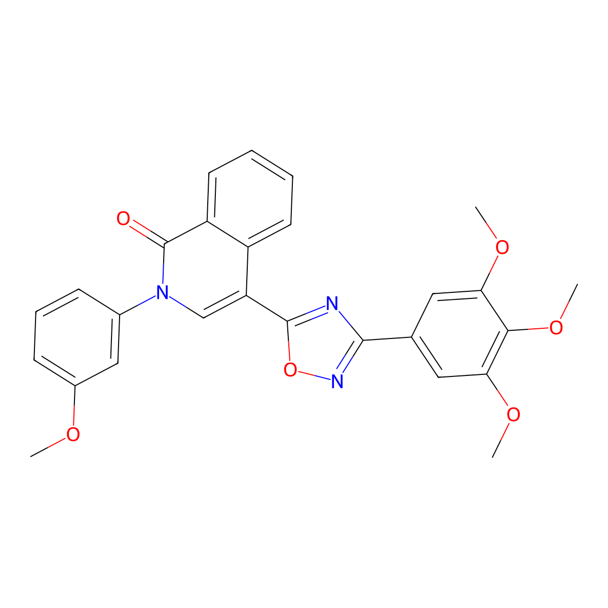 2-(3-methoxyphenyl)-4-[3-(3,4,5-trimethoxyphenyl)-1,2,4-oxadiazol-5-yl]isoquinolin-1(2H)-one molecular structure, CAS 1207026-81-0