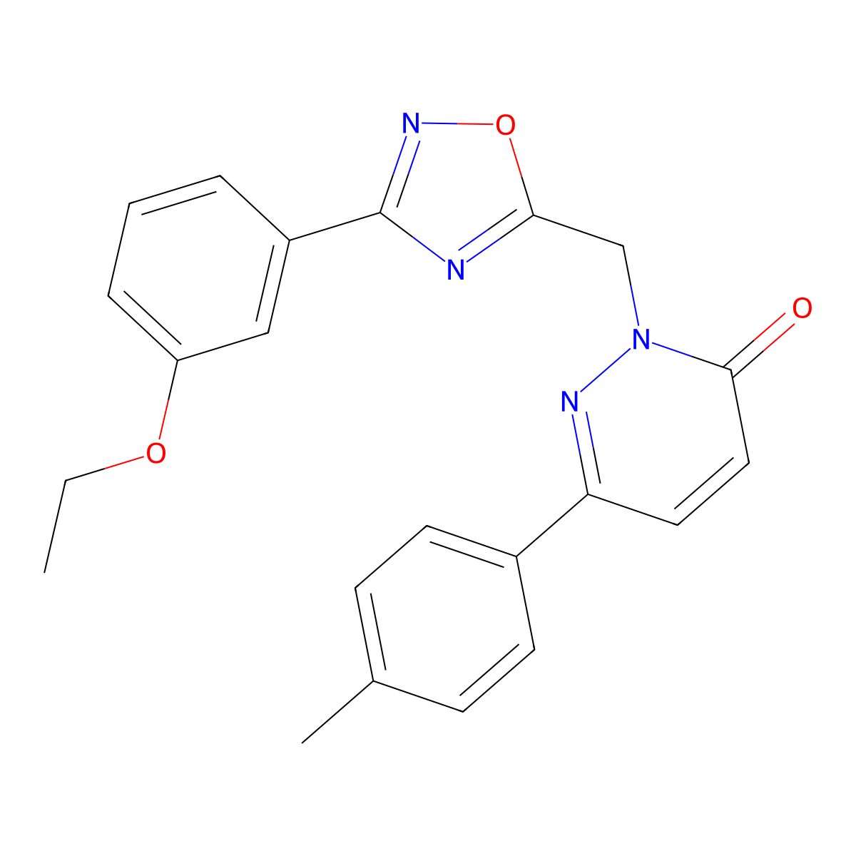 2-((3-(3-ethoxyphenyl)-1,2,4-oxadiazol-5-yl)methyl)-6-(p-tolyl)pyridazin-3(2H)-one molecular structure, CAS 1207026-84-3
