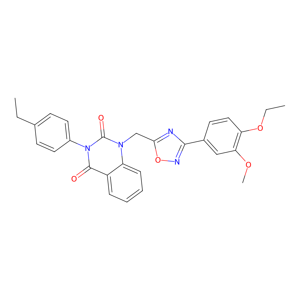 1-((3-(4-ethoxy-3-methoxyphenyl)-1,2,4-oxadiazol-5-yl)methyl)-3-(4-ethylphenyl)quinazoline-2,4(1H,3H)-dione molecular structure, CAS 1207026-94-5