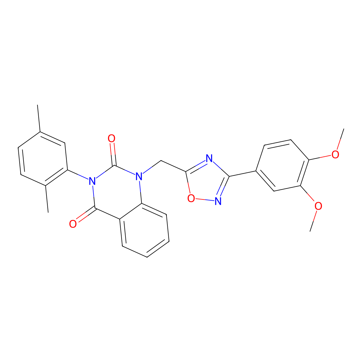 1-((3-(3,4-dimethoxyphenyl)-1,2,4-oxadiazol-5-yl)methyl)-3-(2,5-dimethylphenyl)quinazoline-2,4(1H,3H)-dione molecular structure, CAS 1207027-01-7