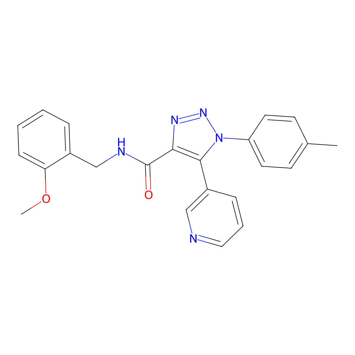 N-[(2-methoxyphenyl)methyl]-1-(4-methylphenyl)-5-(pyridin-3-yl)-1H-1,2,3-triazole-4-carboxamide molecular structure, CAS 1207027-16-4
