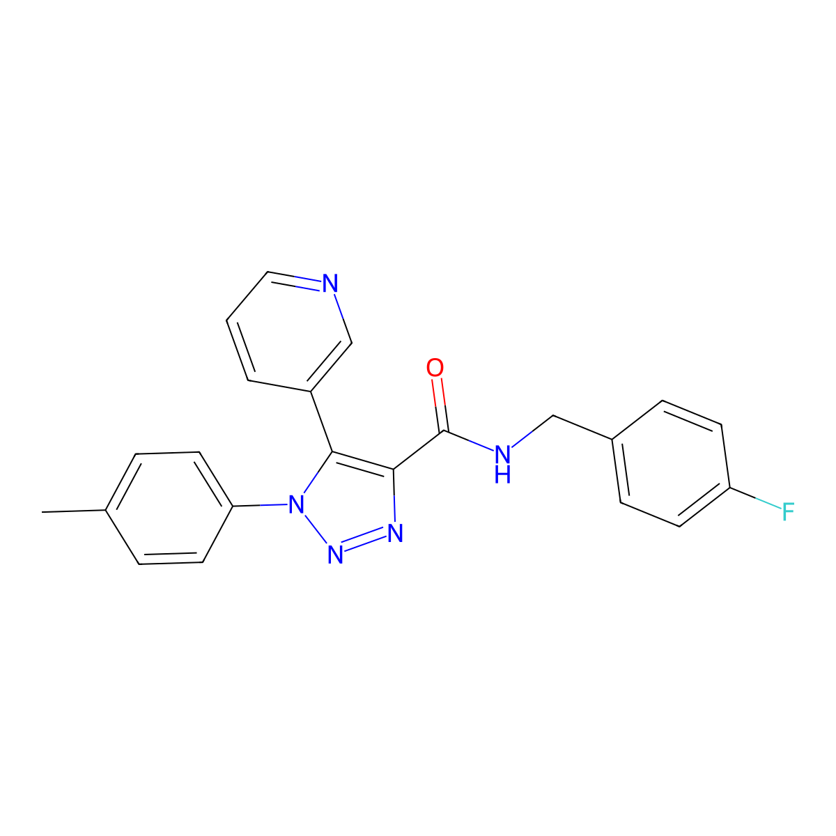 N-(4-fluorobenzyl)-5-(pyridin-3-yl)-1-(p-tolyl)-1H-1,2,3-triazole-4-carboxamide molecular structure, CAS 1207027-19-7