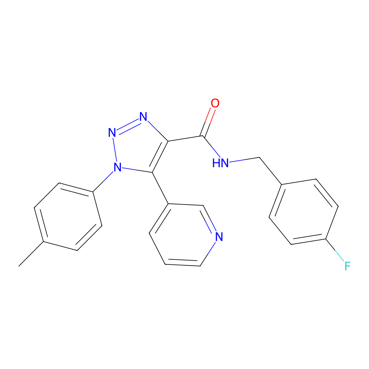 N-(4-fluorobenzyl)-5-(pyridin-3-yl)-1-(p-tolyl)-1H-1,2,3-triazole-4-carboxamide molecular structure, CAS 1207027-19-7