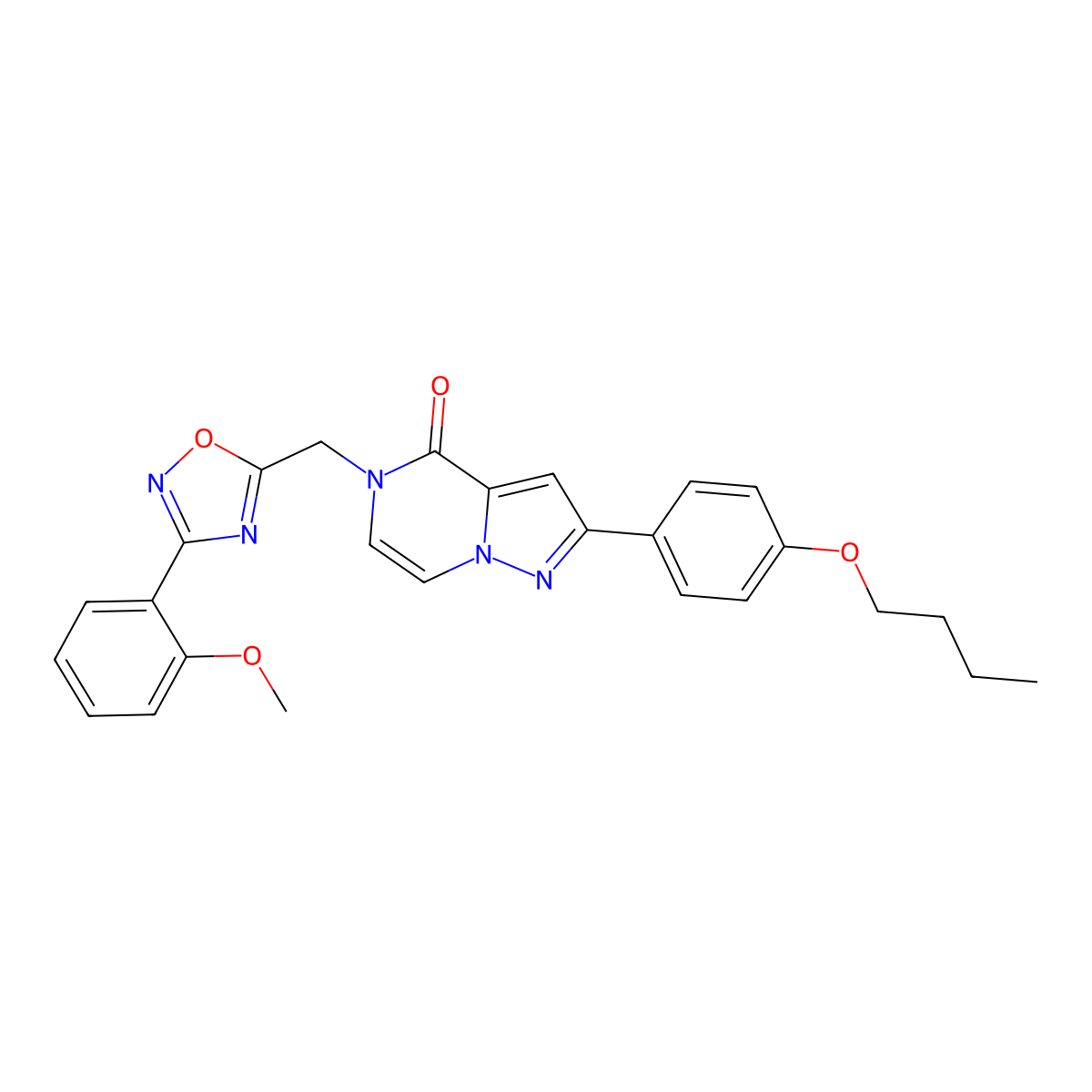 2-(4-butoxyphenyl)-5-((3-(2-methoxyphenyl)-1,2,4-oxadiazol-5-yl)methyl)pyrazolo[1,5-a]pyrazin-4(5H)-one molecular structure, CAS 1207027-22-2