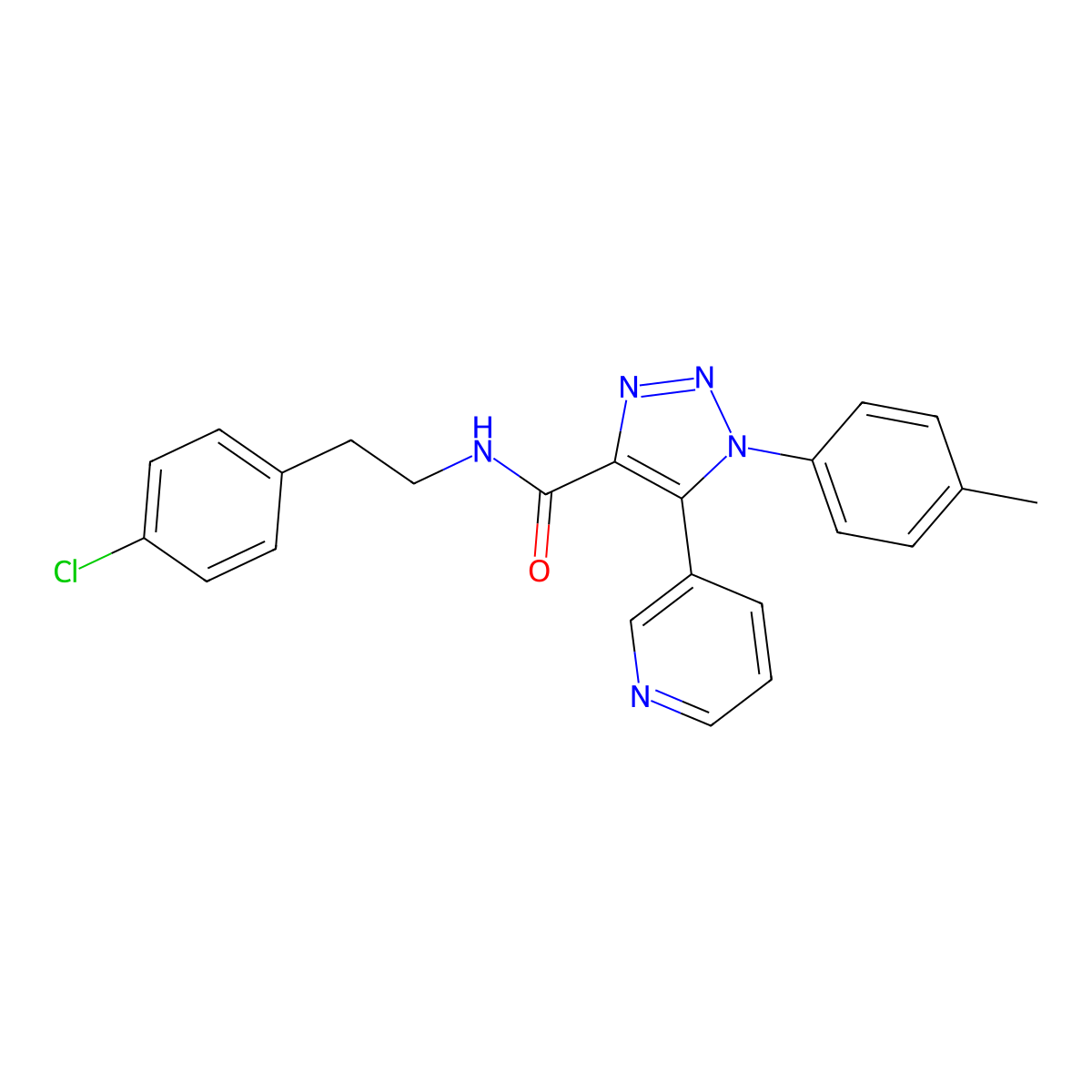 N-[2-(4-chlorophenyl)ethyl]-1-(4-methylphenyl)-5-(pyridin-3-yl)-1H-1,2,3-triazole-4-carboxamide molecular structure, CAS 1207027-30-2