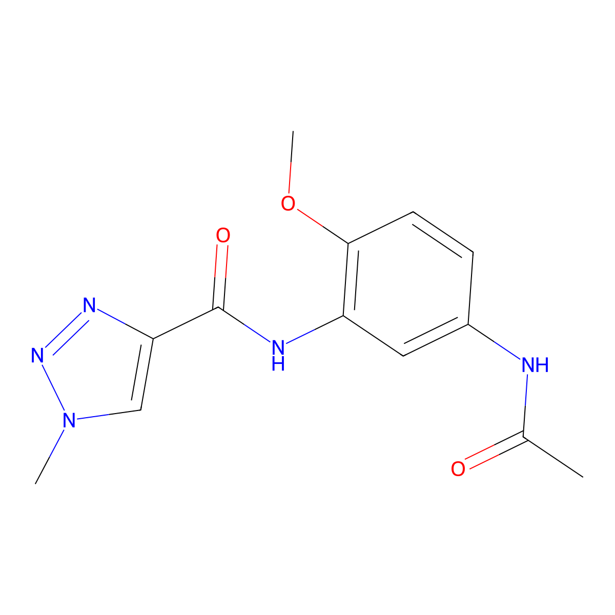 N-(5-acetamido-2-methoxyphenyl)-1-methyl-1H-1,2,3-triazole-4-carboxamide molecular structure, CAS 1207027-34-6