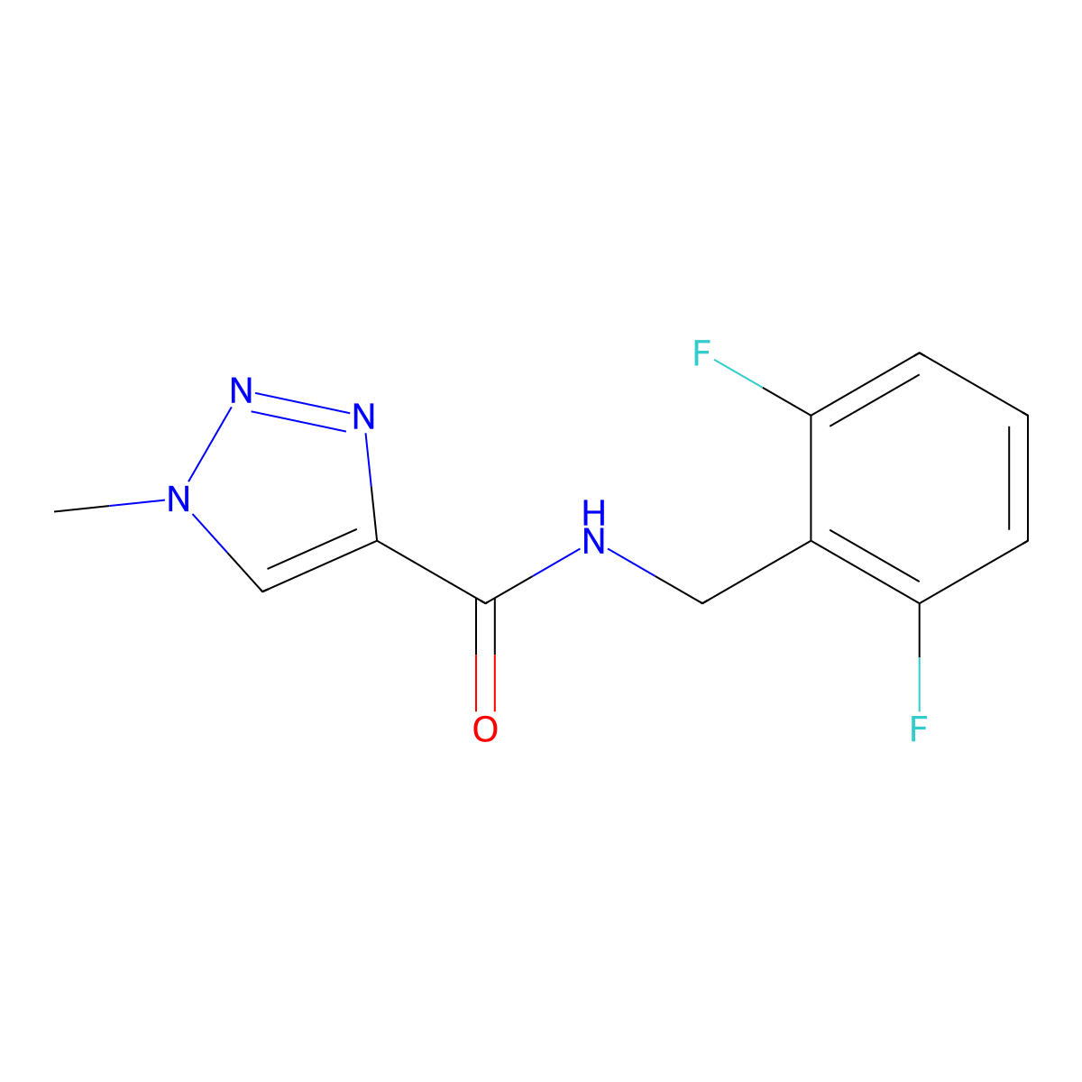 N-(2,6-difluorobenzyl)-1-methyl-1H-1,2,3-triazole-4-carboxamide molecular structure, CAS 1207027-37-9