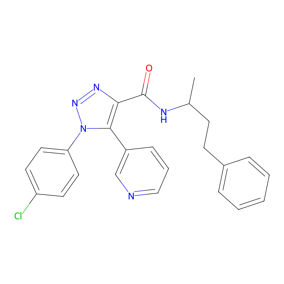 1-(4-chlorophenyl)-N-(4-phenylbutan-2-yl)-5-(pyridin-3-yl)-1H-1,2,3-triazole-4-carboxamide molecular structure, CAS 1207027-49-3