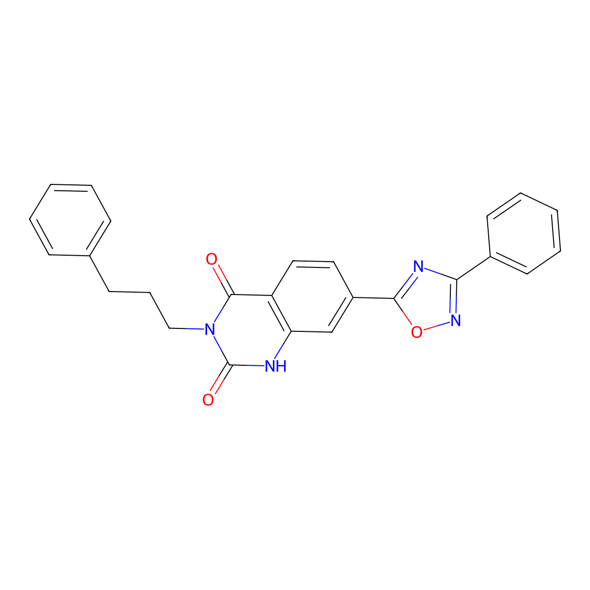 7-(3-phenyl-1,2,4-oxadiazol-5-yl)-3-(3-phenylpropyl)quinazoline-2,4(1H,3H)-dione molecular structure, CAS 1207027-57-3