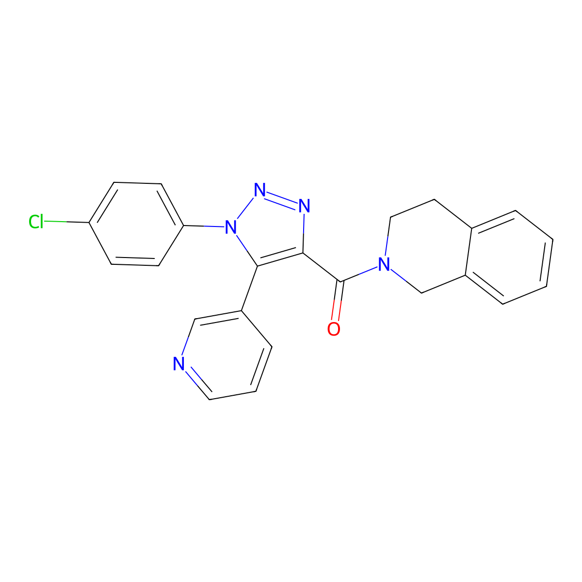 2-[1-(4-chlorophenyl)-5-(pyridin-3-yl)-1H-1,2,3-triazole-4-carbonyl]-1,2,3,4-tetrahydroisoquinoline molecular structure, CAS 1207027-60-8