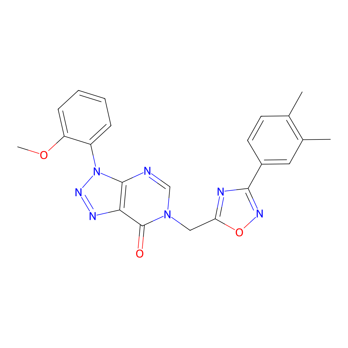 6-((3-(3,4-dimethylphenyl)-1,2,4-oxadiazol-5-yl)methyl)-3-(2-methoxyphenyl)-3H-[1,2,3]triazolo[4,5-d]pyrimidin-7(6H)-one molecular structure, CAS 1207027-66-4