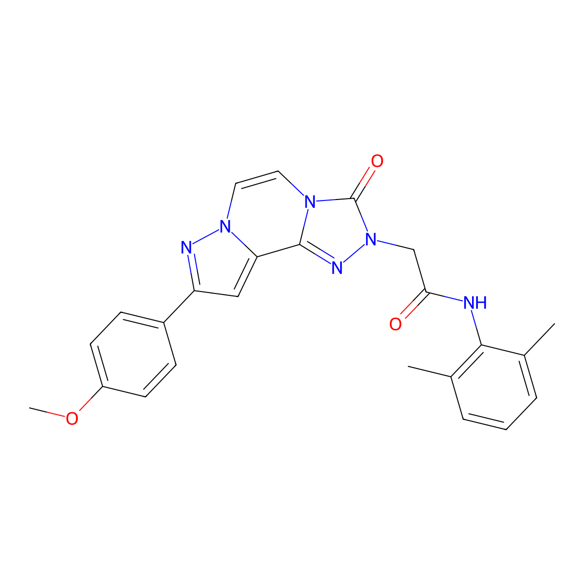 N-(2,6-dimethylphenyl)-2-[11-(4-methoxyphenyl)-5-oxo-3,4,6,9,10-pentaazatricyclo[7.3.0.0^{2,6}]dodeca-1(12),2,7,10-tetraen-4-yl]acetamide molecular structure, CAS 1207027-77-7