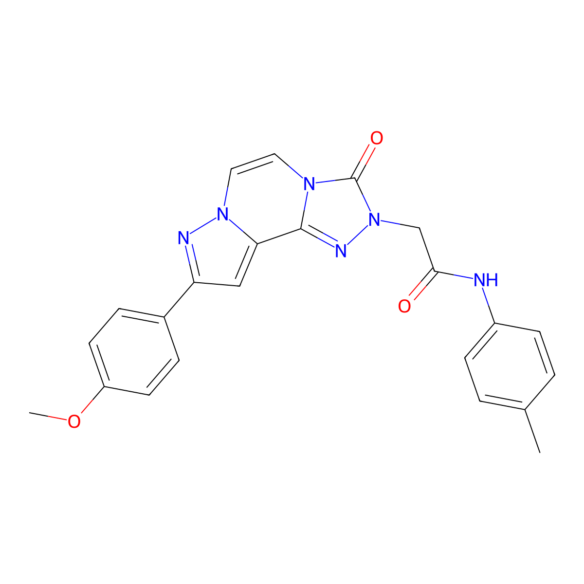 2-[11-(4-methoxyphenyl)-5-oxo-3,4,6,9,10-pentaazatricyclo[7.3.0.0^{2,6}]dodeca-1(12),2,7,10-tetraen-4-yl]-N-(4-methylphenyl)acetamide molecular structure, CAS 1207027-79-9