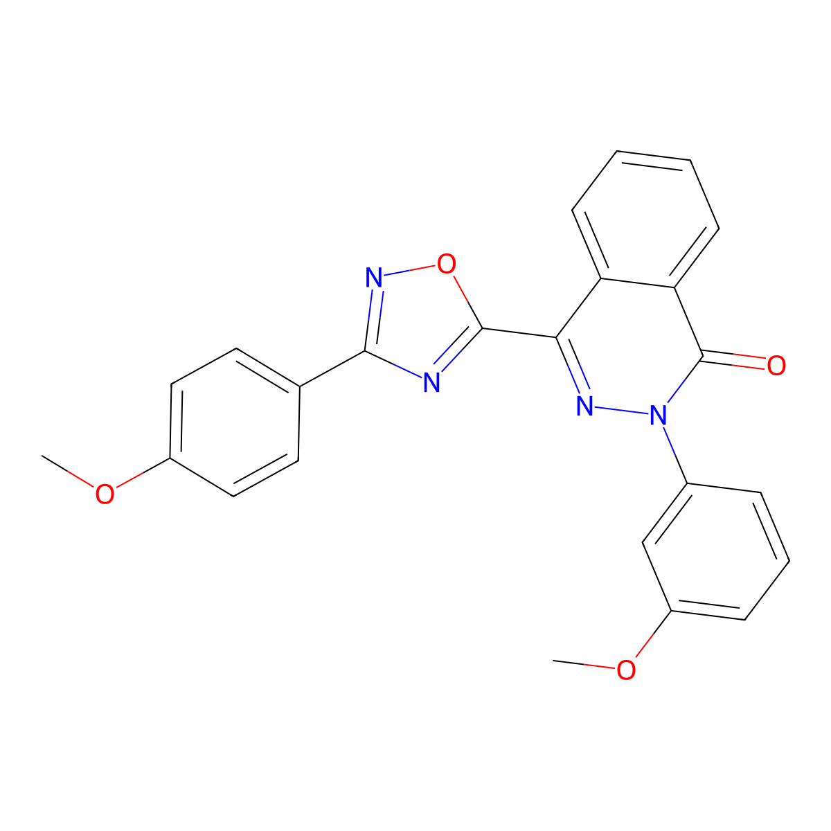 2-(3-methoxyphenyl)-4-[3-(4-methoxyphenyl)-1,2,4-oxadiazol-5-yl]phthalazin-1(2H)-one molecular structure, CAS 1207027-92-6