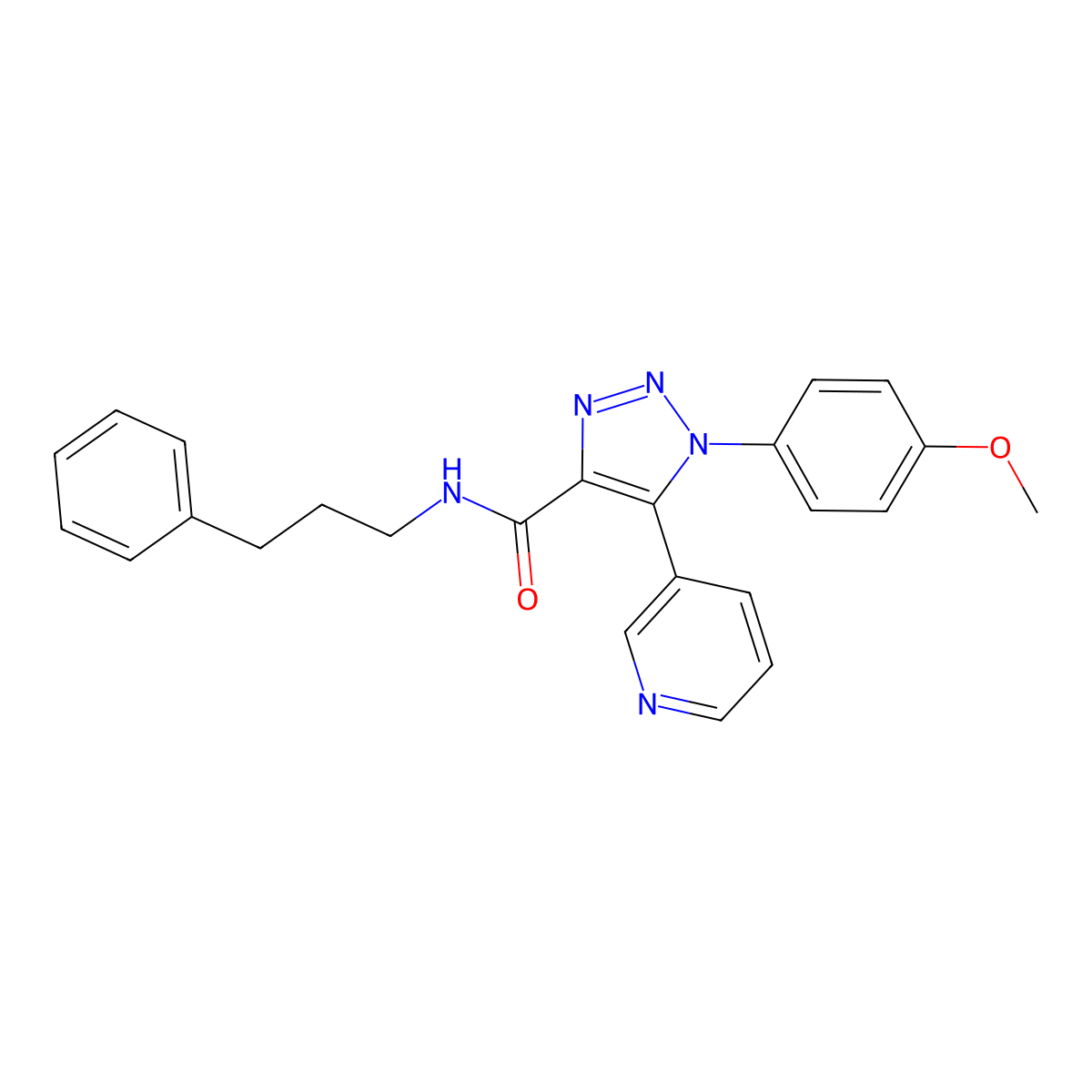1-(4-methoxyphenyl)-N-(3-phenylpropyl)-5-(pyridin-3-yl)-1H-1,2,3-triazole-4-carboxamide molecular structure, CAS 1207028-01-0