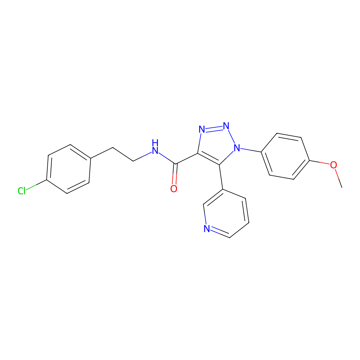 N-(4-chlorophenethyl)-1-(4-methoxyphenyl)-5-(pyridin-3-yl)-1H-1,2,3-triazole-4-carboxamide molecular structure, CAS 1207028-04-3