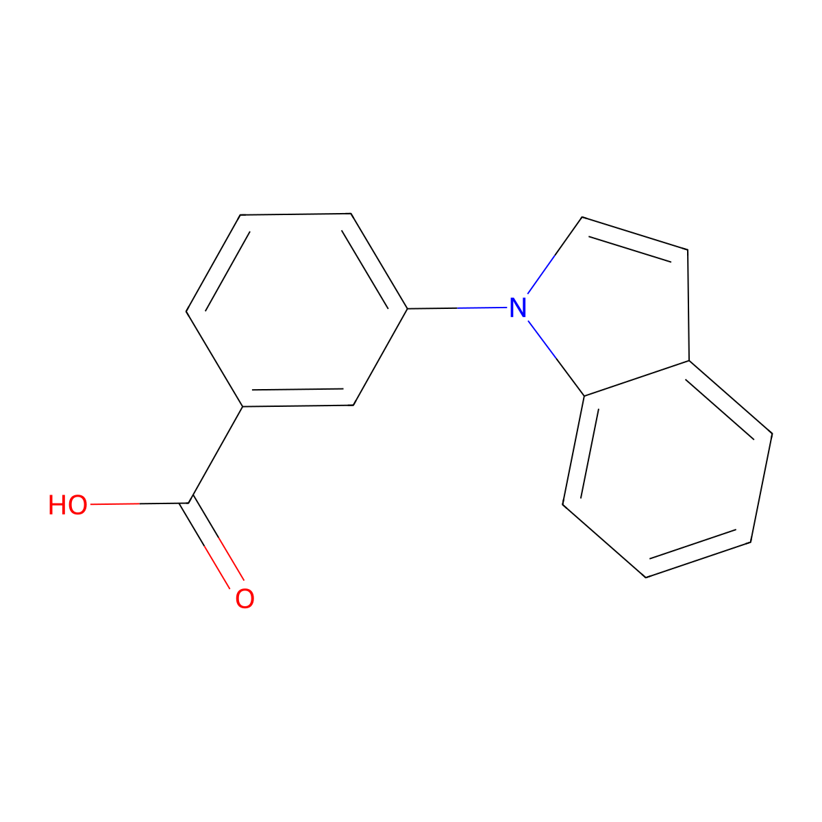 3-(1H-indol-1-yl)benzoic acid molecular structure, CAS 1207028-05-4