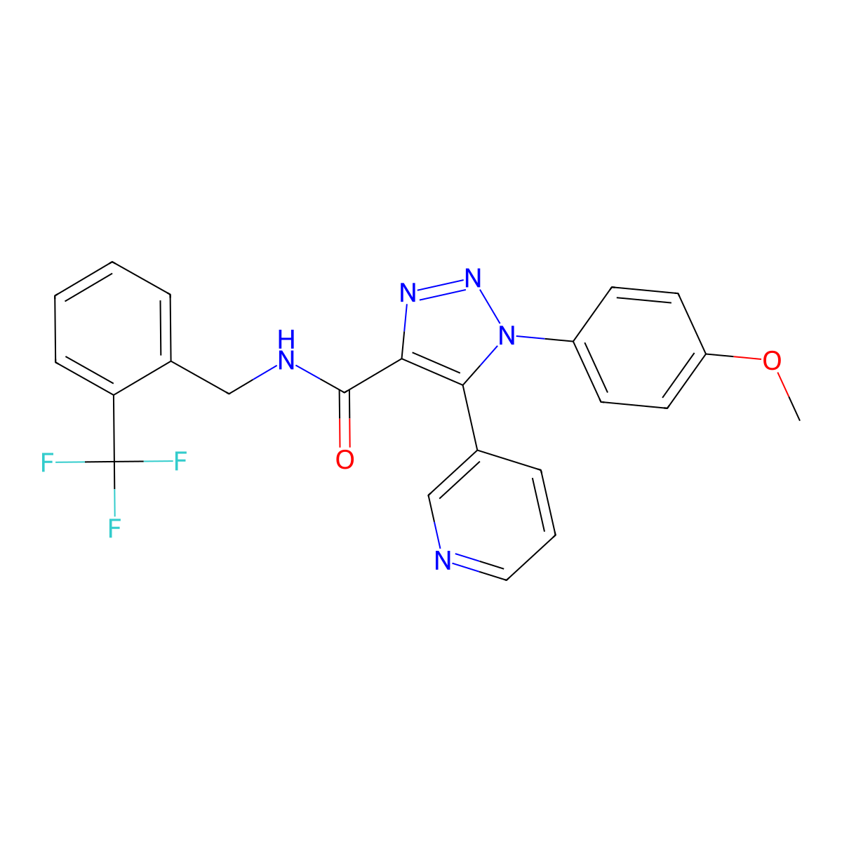 1-(4-methoxyphenyl)-5-(pyridin-3-yl)-N-(2-(trifluoromethyl)benzyl)-1H-1,2,3-triazole-4-carboxamide molecular structure, CAS 1207028-09-8