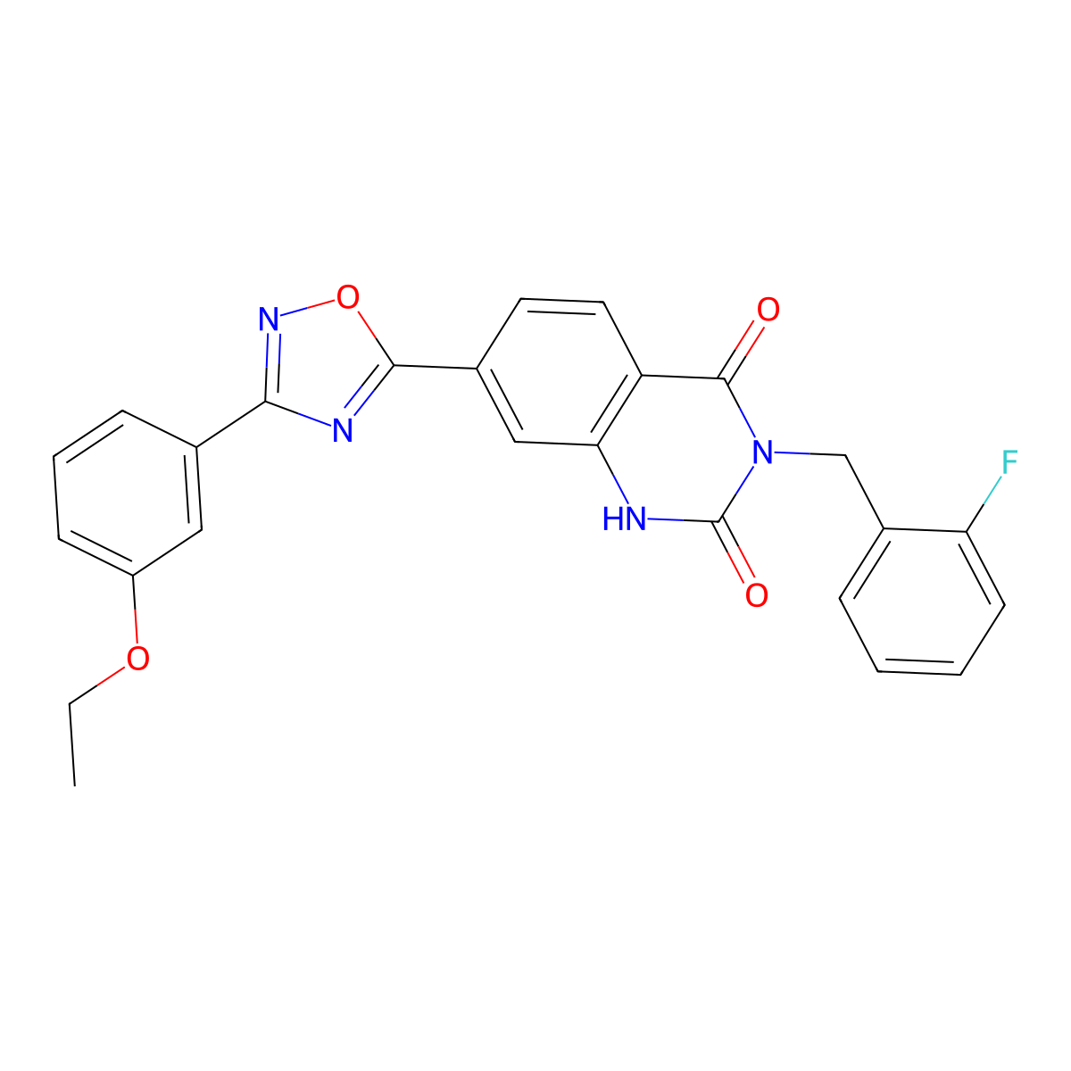 7-(3-(3-ethoxyphenyl)-1,2,4-oxadiazol-5-yl)-3-(2-fluorobenzyl)quinazoline-2,4(1H,3H)-dione molecular structure, CAS 1207028-11-2