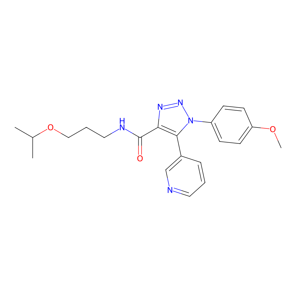 1-(4-methoxyphenyl)-N-[3-(propan-2-yloxy)propyl]-5-(pyridin-3-yl)-1H-1,2,3-triazole-4-carboxamide molecular structure, CAS 1207028-20-3