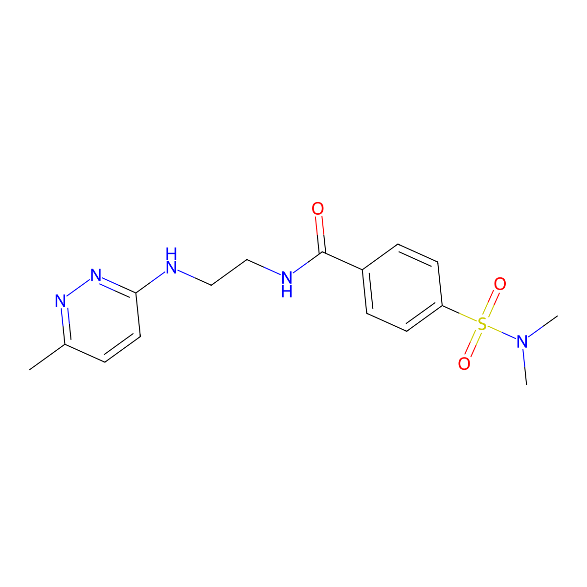 4-(N,N-dimethylsulfamoyl)-N-(2-((6-methylpyridazin-3-yl)amino)ethyl)benzamide molecular structure, CAS 1207028-28-1