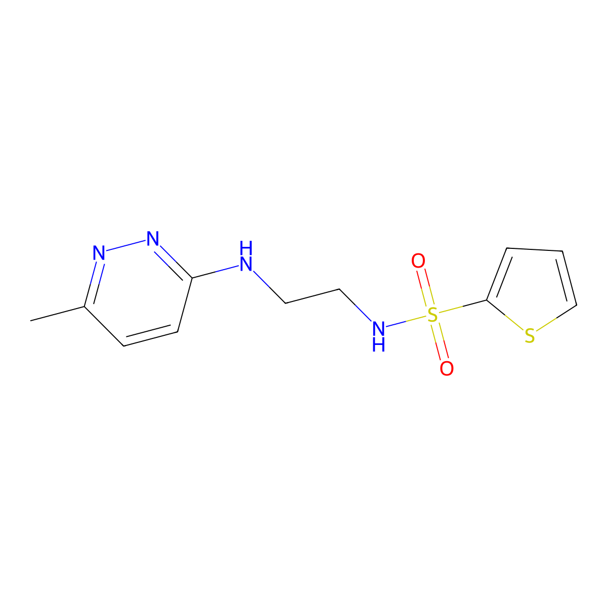 N-(2-((6-methylpyridazin-3-yl)amino)ethyl)thiophene-2-sulfonamide molecular structure, CAS 1207028-36-1
