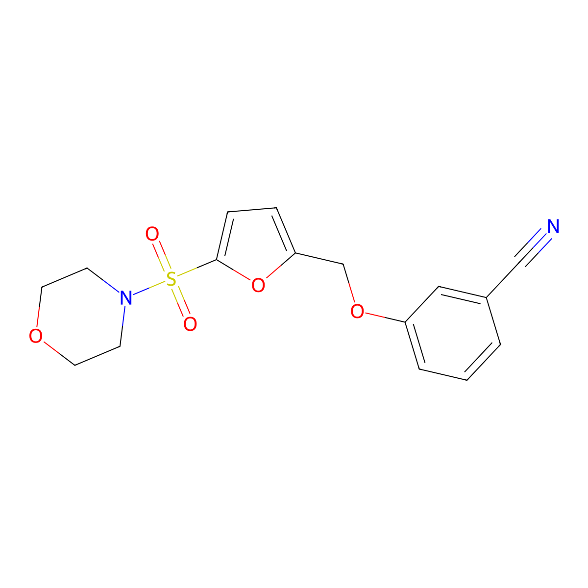 3-((5-(Morpholinosulfonyl)furan-2-yl)methoxy)benzonitrile molecular structure, CAS 1207028-43-0