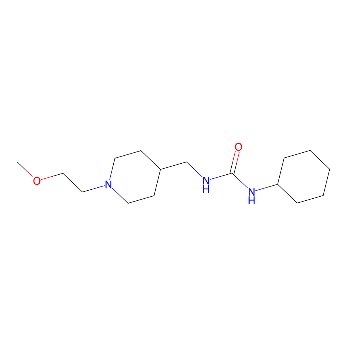 1-Cyclohexyl-3-{[1-(2-methoxyethyl)piperidin-4-yl]methyl}urea molecular structure, CAS 1207028-48-5