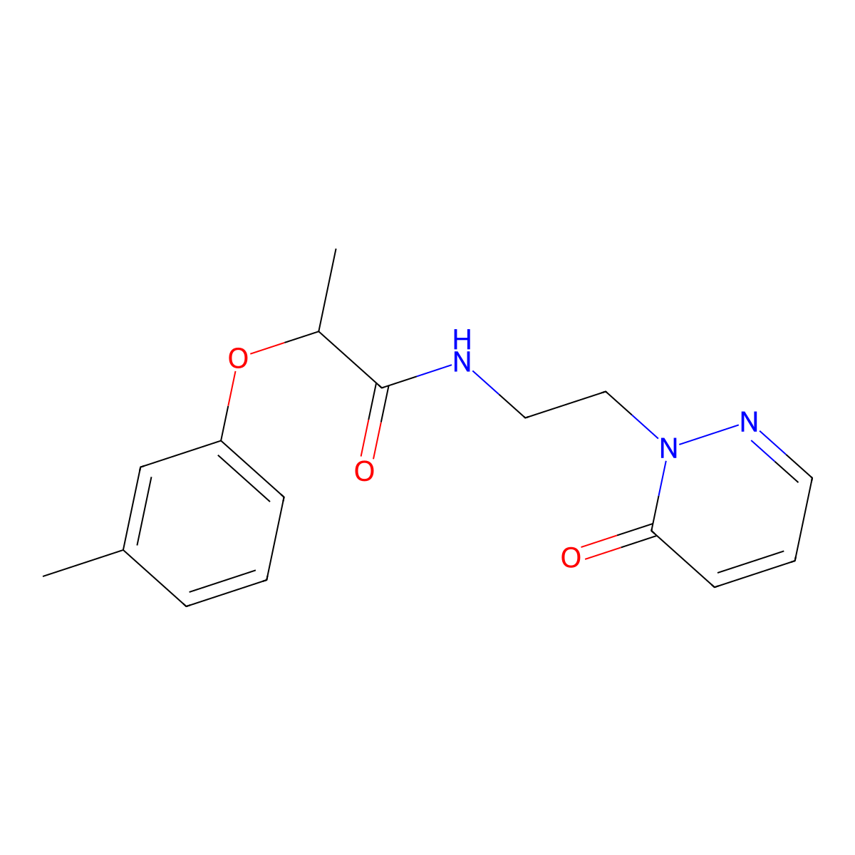 N-(2-(6-oxopyridazin-1(6H)-yl)ethyl)-2-(m-tolyloxy)propanamide molecular structure, CAS 1207028-50-9